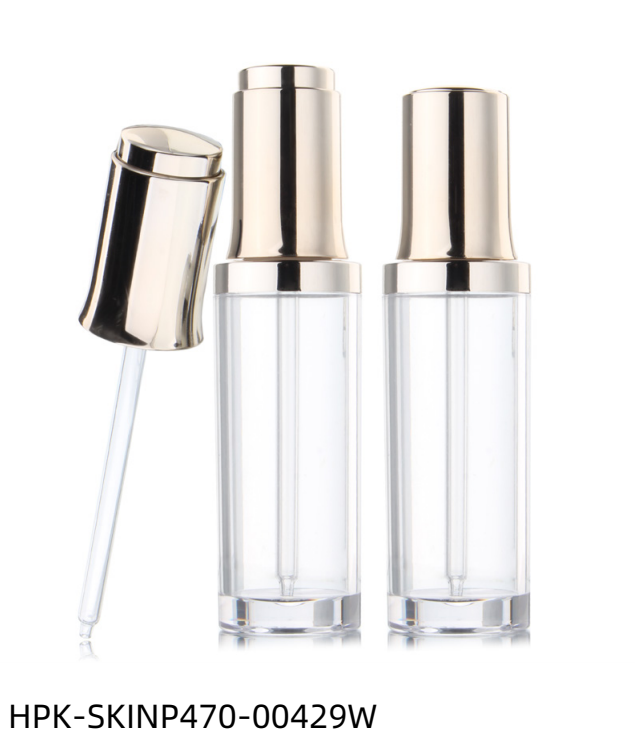 Plastic Bottle with Metalized Rotatable  Button Pipette Dropper